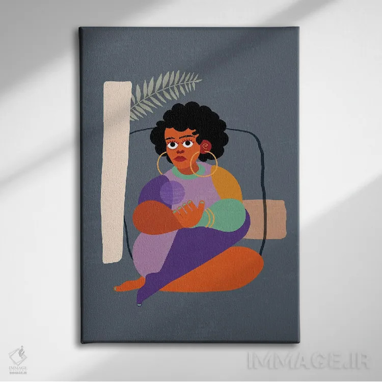 تابلو مدرن خانم کلی اثر دومونیک براون - نمای روبهرو روی دیوار