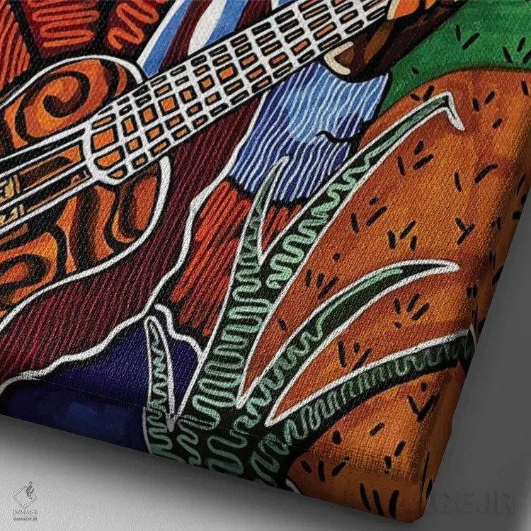 تابلو مدرن اجرای انفرادی جو اثر دومونیک براون - نمای نزدیک بافت بوم