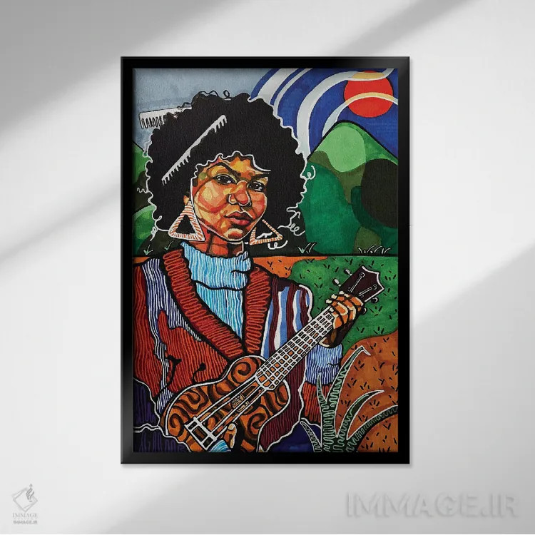 تابلو مدرن اجرای انفرادی جو اثر دومونیک براون - نمای قابدار مشکی