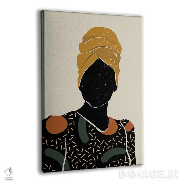 تابلو مینیمال موی مشکی دهم اثر دومونیک براون - نمای پرسپکتیو محصول