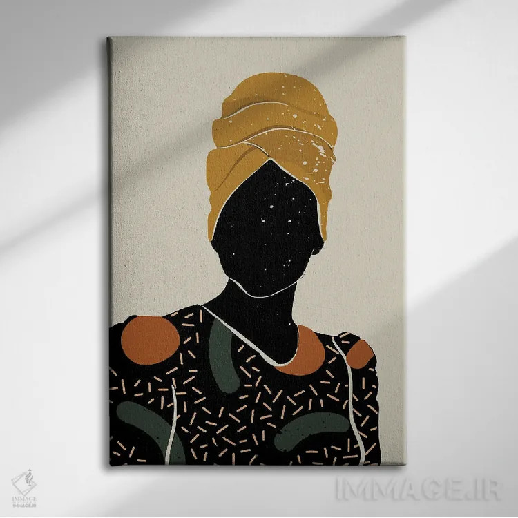 تابلو مینیمال موی مشکی دهم اثر دومونیک براون - نمای روبهرو روی دیوار