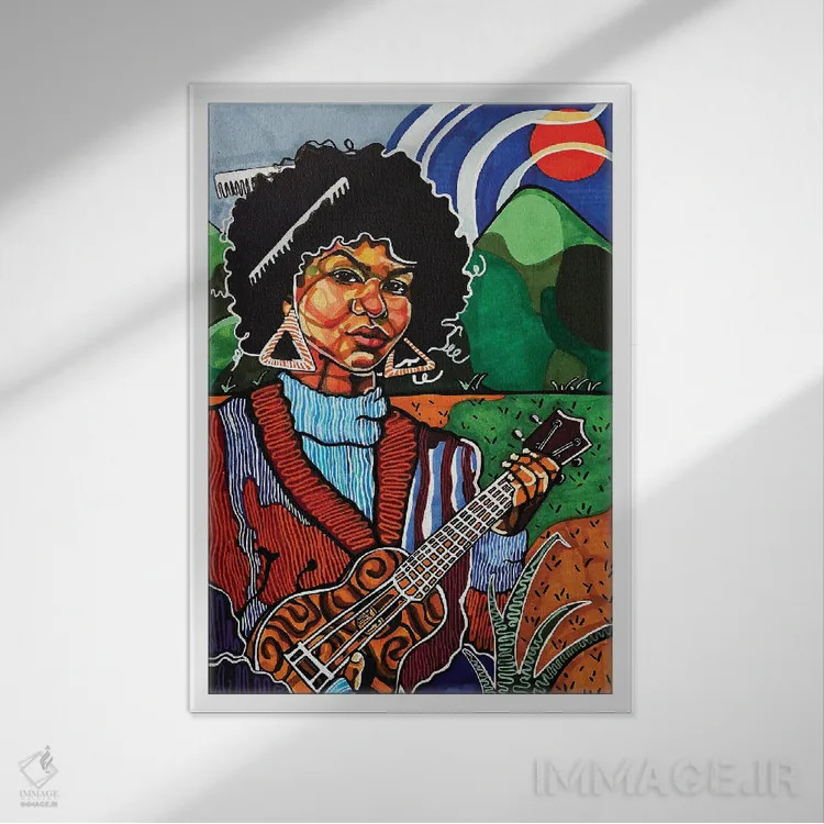 تابلو مدرن اجرای انفرادی جو اثر دومونیک براون - نمای قابدار سفید