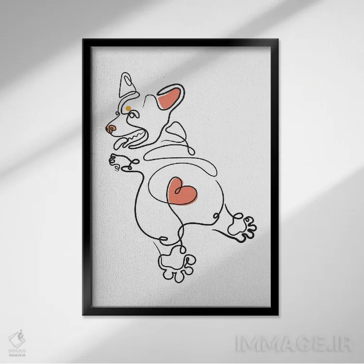 تابلو مینیمال موکی اثر دومونیک براون - نمای قابدار مشکی