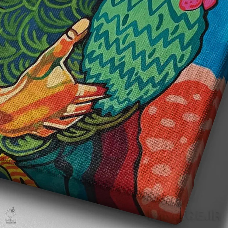 تابلو دکوراتیو فابیو اثر دومونیک براون - نمای نزدیک بافت بوم