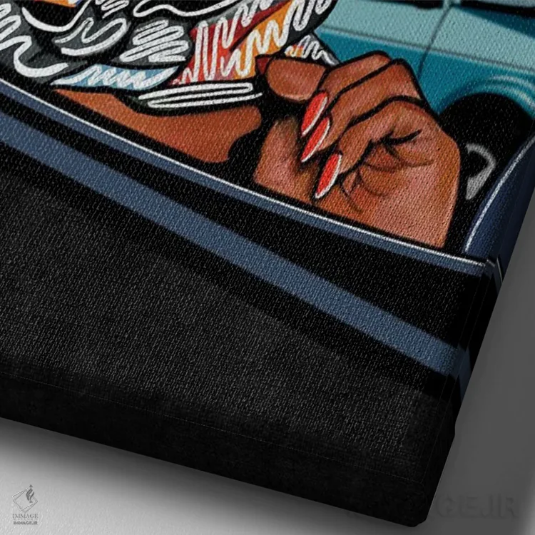 تابلو دکوراتیو لس آنجلس کلاسیک اثر دومونیک براون - نمای نزدیک بافت بوم