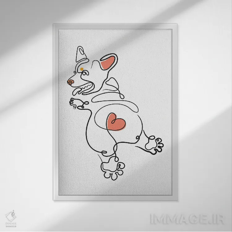 تابلو مینیمال موکی اثر دومونیک براون - نمای قابدار سفید