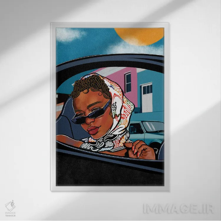 تابلو دکوراتیو لس آنجلس کلاسیک اثر دومونیک براون - نمای قابدار سفید