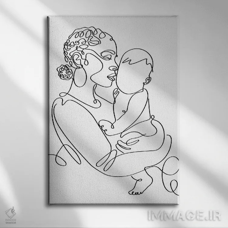 تابلو مینیمال آغوش سرشار از روح اثر دومونیک براون - نمای روبهرو روی دیوار