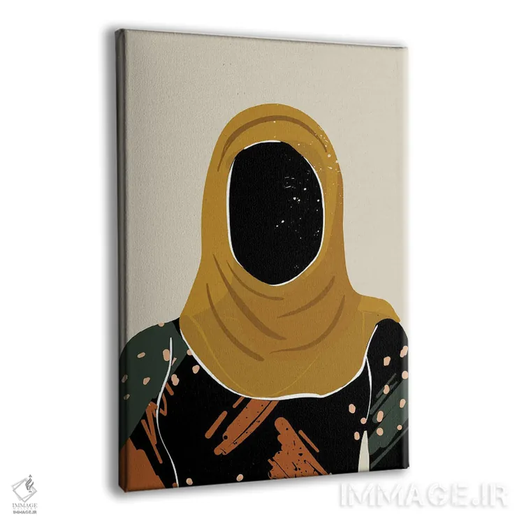 تابلو مینیمال موی مشکی سیزدهم اثر دومونیک براون - نمای پرسپکتیو محصول