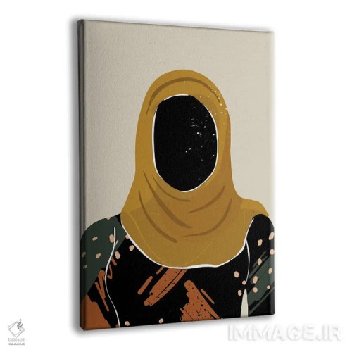 تابلو مینیمال موی مشکی سیزدهم اثر دومونیک براون - نمای پرسپکتیو محصول