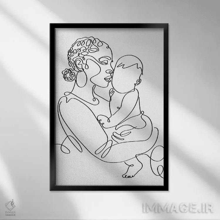 تابلو مینیمال آغوش سرشار از روح اثر دومونیک براون - نمای قابدار مشکی