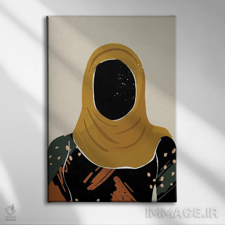 تابلو مینیمال موی مشکی سیزدهم اثر دومونیک براون - نمای روبهرو روی دیوار