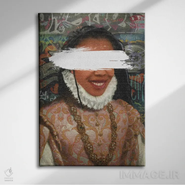 تابلو دکوراتیو زن رنسانس اثر دومونیک براون - نمای روبهرو روی دیوار