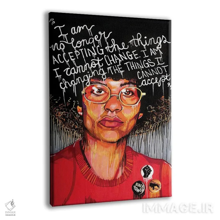 تابلو دکوراتیو آنجلا دیویس اثر دومونیک براون - نمای پرسپکتیو محصول