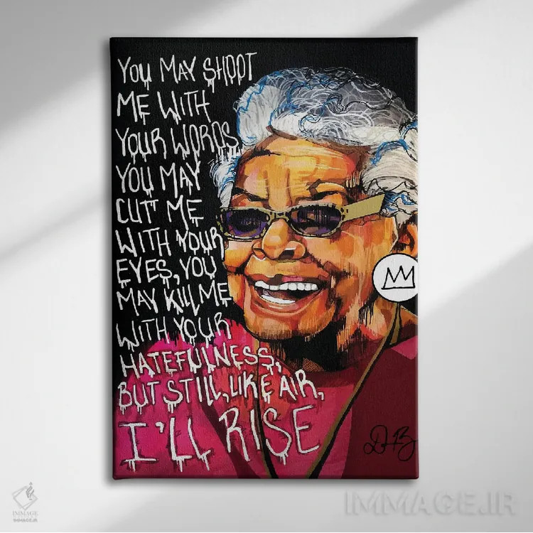 تابلو دکوراتیو مایا آنجلو اثر دومونیک براون - نمای روبهرو روی دیوار