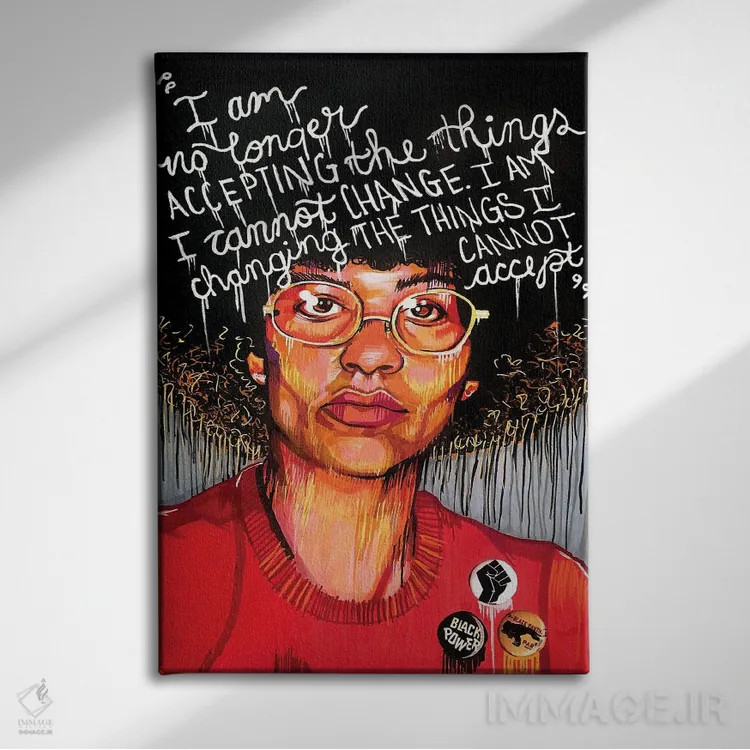 تابلو دکوراتیو آنجلا دیویس اثر دومونیک براون - نمای روبهرو روی دیوار