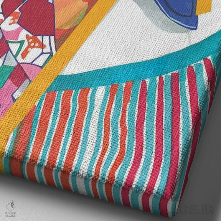 تابلو دکوراتیو لورا اثر دومونیک براون - نمای نزدیک بافت بوم