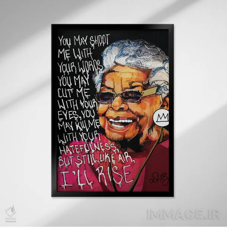 تابلو دکوراتیو مایا آنجلو اثر دومونیک براون - نمای قابدار مشکی