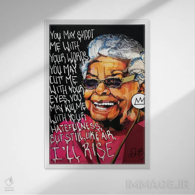 تابلو دکوراتیو مایا آنجلو اثر دومونیک براون - نمای قابدار سفید