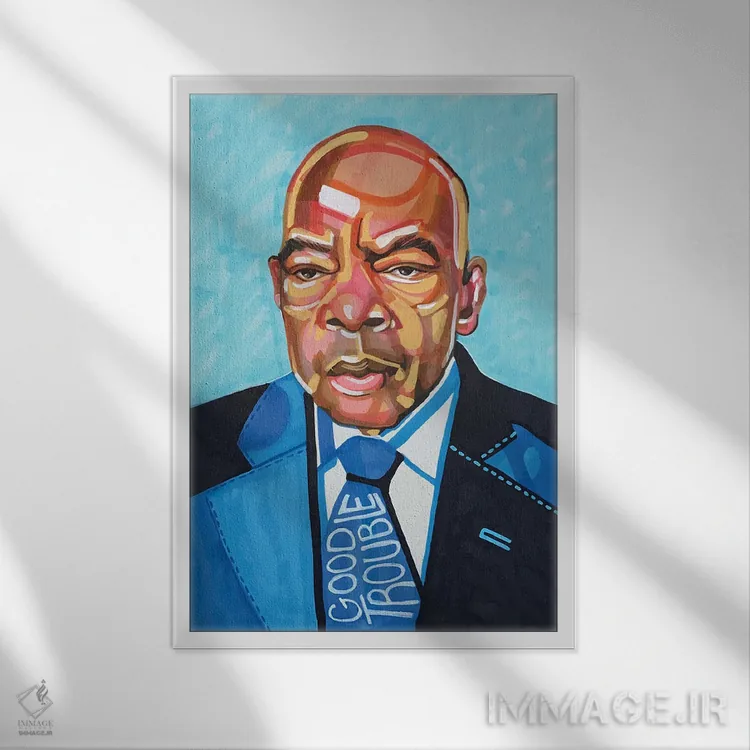 تابلو دکوراتیو جان لوئیس اثر دومونیک براون - نمای قابدار سفید