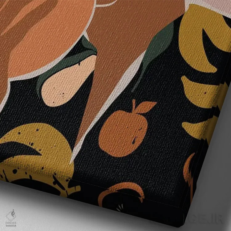 تابلو مینیمال خانه دار اثر دومونیک براون - نمای نزدیک بافت بوم