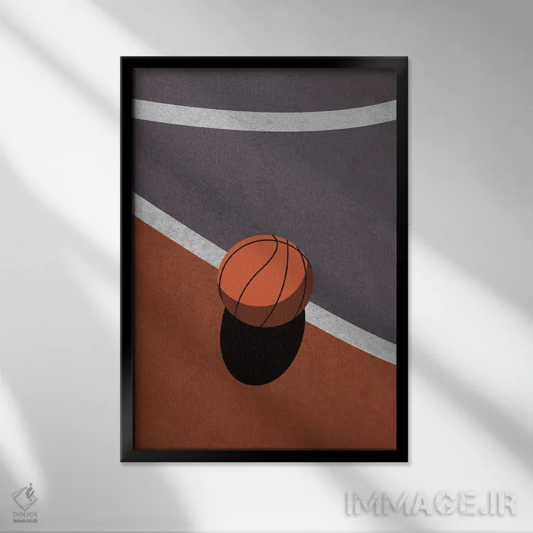 تابلو دکوراتیو بسکتبال عزیز اثر دومونیک براون - نمای قابدار مشکی