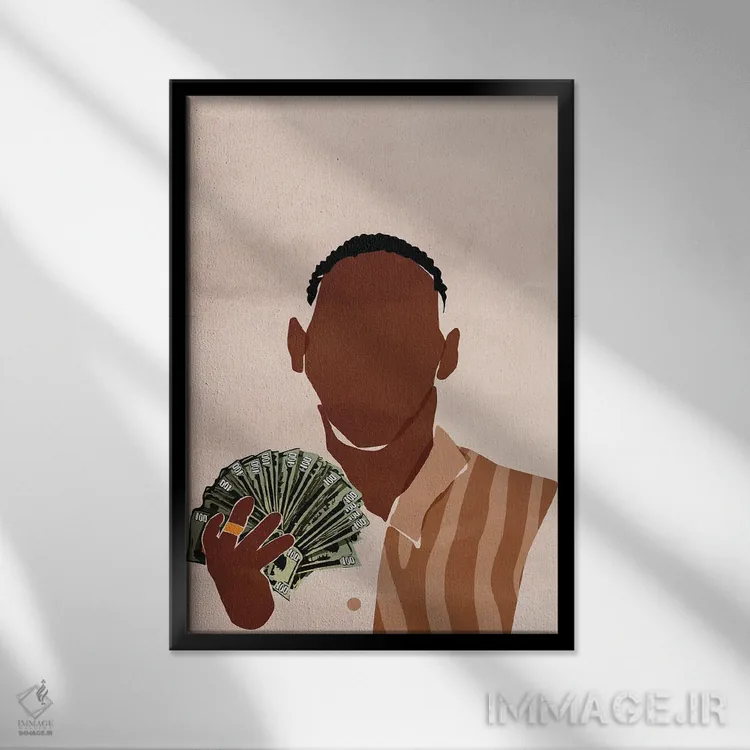 تابلو دکوراتیو من یک مرد ثروتمندم اثر دومونیک براون - نمای قابدار مشکی