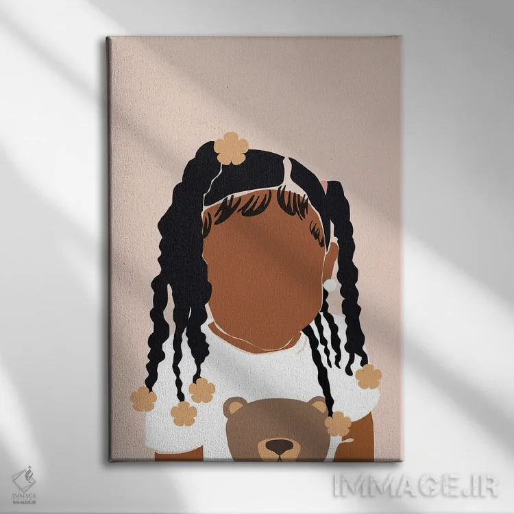 تابلو مینیمال دختر کوچولو اثر دومونیک براون - نمای روبهرو روی دیوار