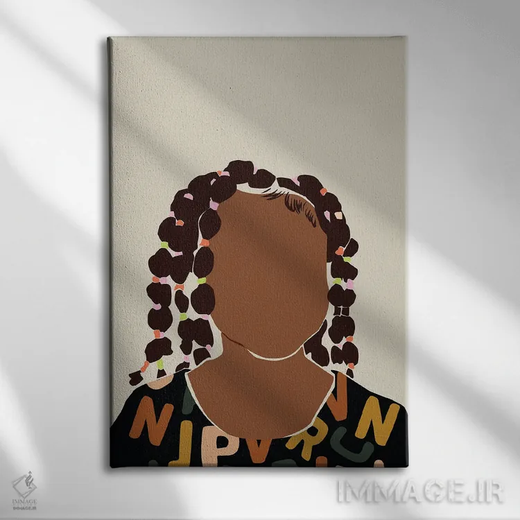 تابلو مینیمال جادوی دختر سیاه پوست اثر دومونیک براون - نمای روبهرو روی دیوار