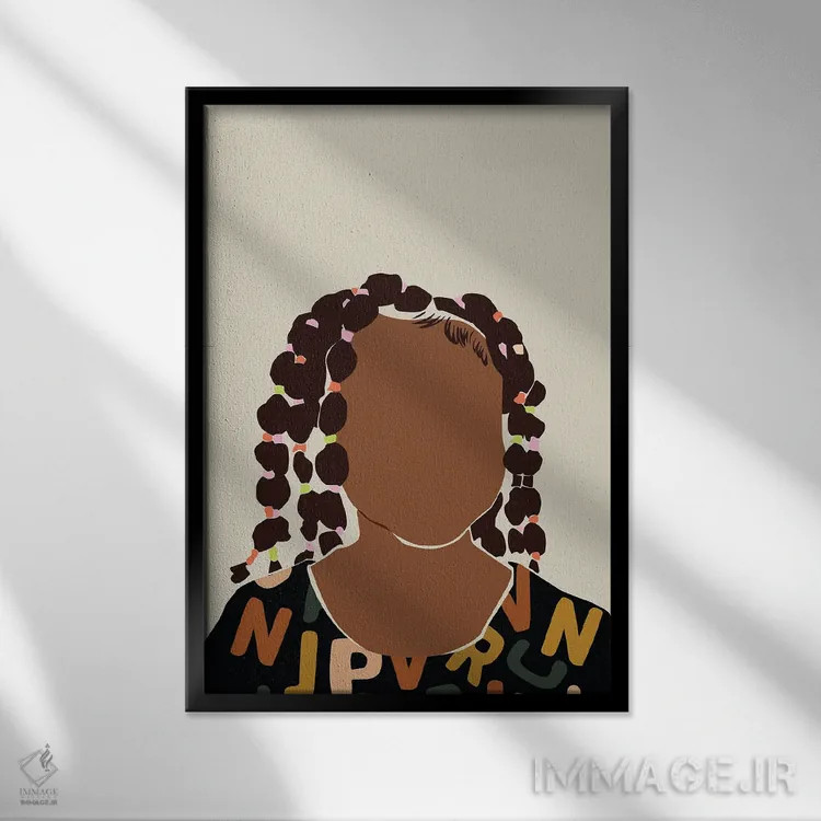 تابلو مینیمال جادوی دختر سیاه پوست اثر دومونیک براون - نمای قابدار مشکی