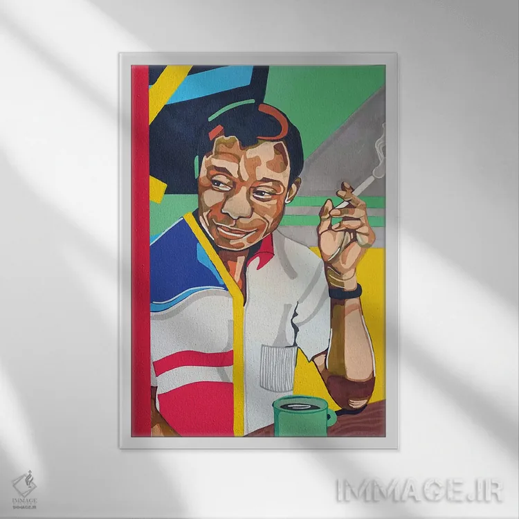 تابلو دکوراتیو جیمز بالدوین اثر دومونیک براون - نمای قابدار سفید