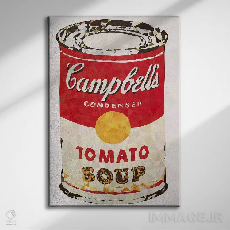 تابلو دکوراتیو قوطی سوپ کمپبل اثر فایو بای فایو کالکتیو - نمای روبهرو روی دیوار