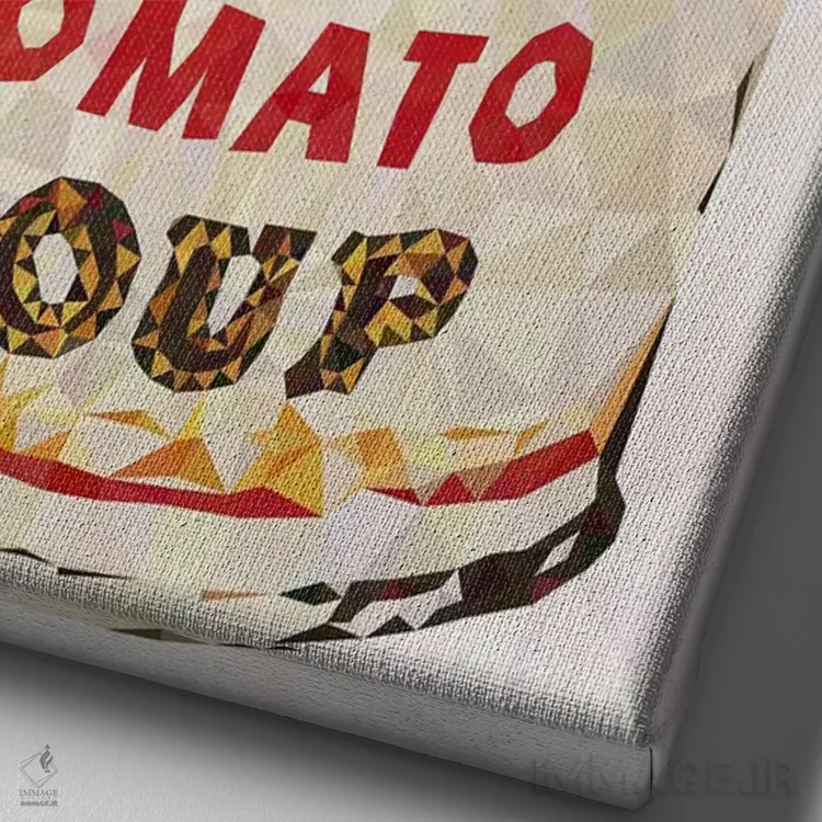 تابلو دکوراتیو قوطی سوپ کمپبل اثر فایو بای فایو کالکتیو - نمای نزدیک بافت بوم