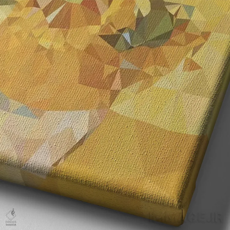 تابلو دکوراتیو آفتابگردان ها اثر فایو بای فایو کالکتیو - نمای نزدیک بافت بوم