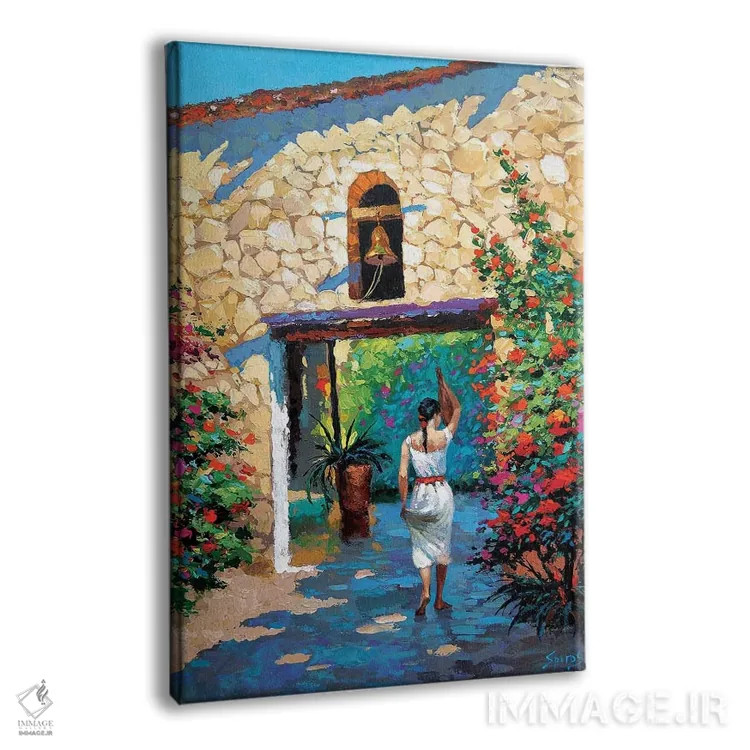 تابلو دکوراتیو دختر مکزیکی با کوزه اثر دمیتری اسپیروس - نمای پرسپکتیو محصول