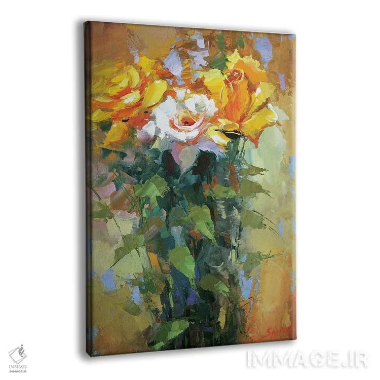 تابلو دکوراتیو رزها ۲ اثر دمیتری اسپیروس - نمای پرسپکتیو محصول