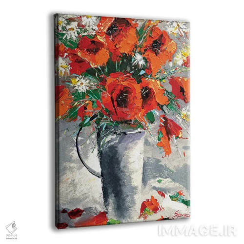 تابلو دکوراتیو شقایق های قرمز اثر دمیتری اسپیروس - نمای پرسپکتیو محصول