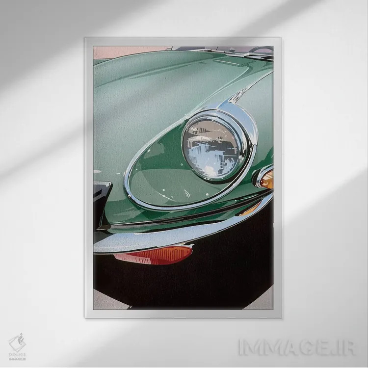 تابلو دکوراتیو چراغ جلو اثر دنیس موکای - نمای قابدار سفید