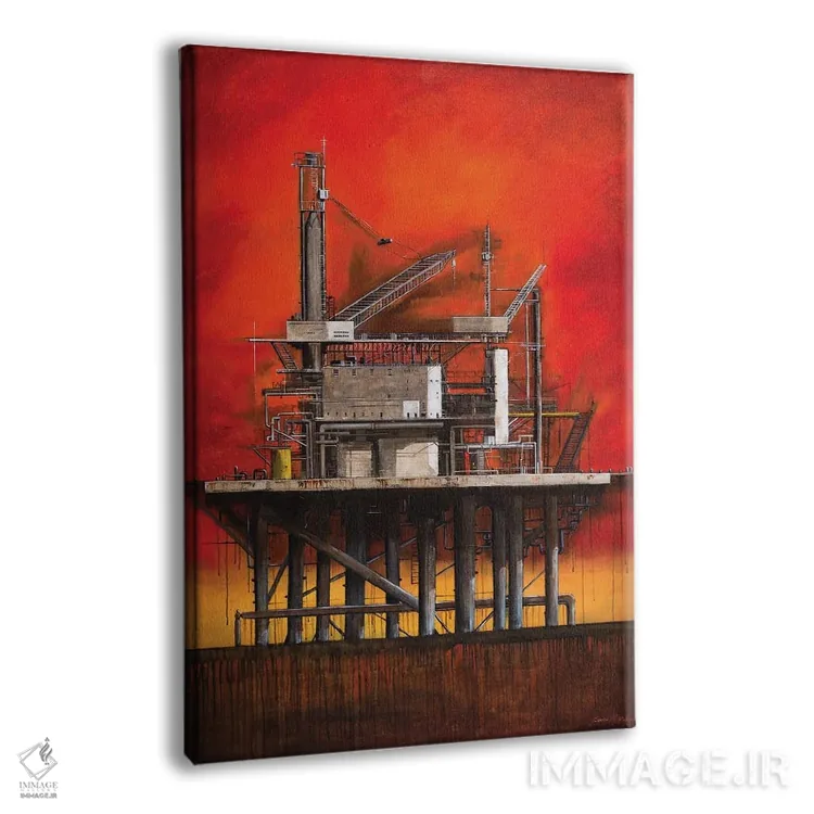 تابلو دکوراتیو دکل نفتی اثر دانا مک کلار - نمای پرسپکتیو محصول