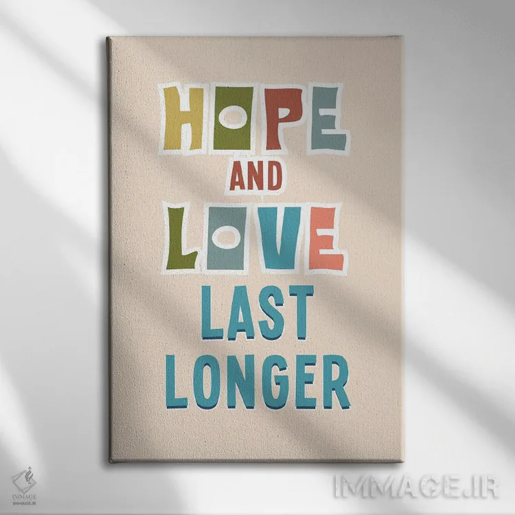 تابلو دکوراتیو امید و عشق اثر دلورس ناسکرنت - نمای روبهرو روی دیوار