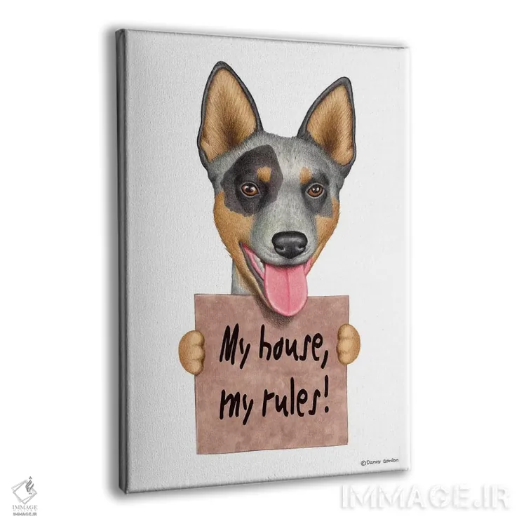 تابلو دکوراتیو سگ گله استرالیایی اثر دنی گوردون - نمای پرسپکتیو محصول