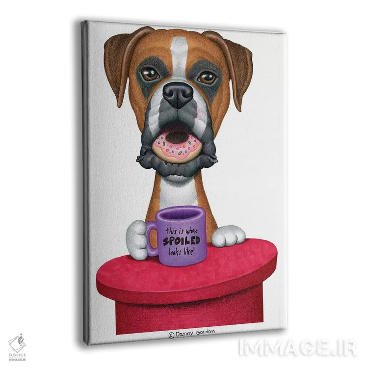 تابلو دکوراتیو بوکسر، قهوه و دونات اثر دنی گوردون - نمای پرسپکتیو محصول