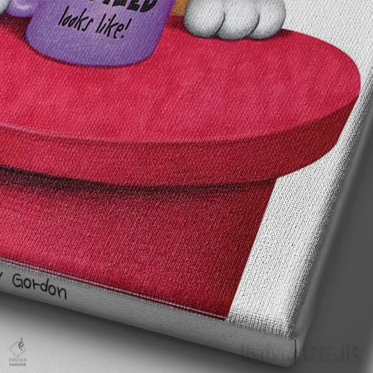 تابلو دکوراتیو بوکسر، قهوه و دونات اثر دنی گوردون - نمای نزدیک بافت بوم