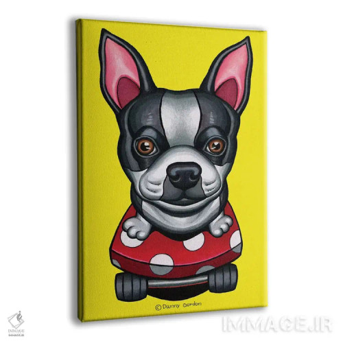 تابلو دکوراتیو تریر بوستون روی اسکیت بورد اثر دنی گوردون - نمای پرسپکتیو محصول