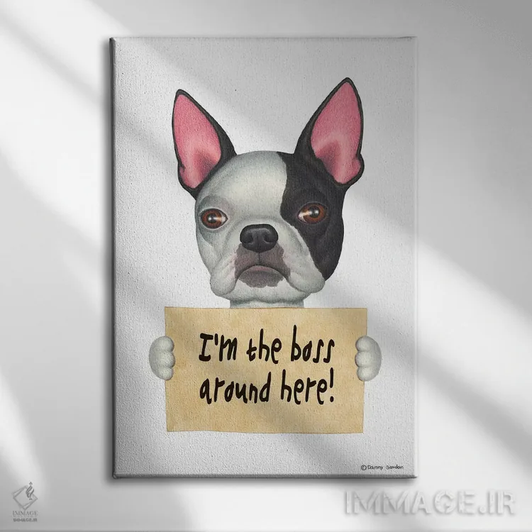 تابلو دکوراتیو تریر بوستون: من رئیس هستم اثر دنی گوردون - نمای روبهرو روی دیوار