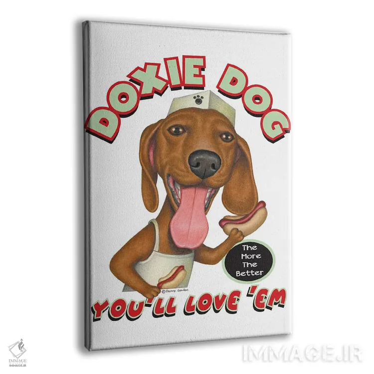 تابلو دکوراتیو داشهوند فروشنده هات داگ اثر دنی گوردون - نمای پرسپکتیو محصول