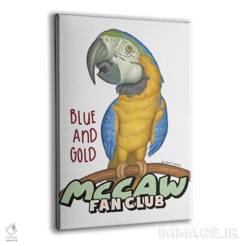تابلو دکوراتیو باشگاه هواداران طوطی ماکائو آبی و زرد اثر دنی گوردون - نمای پرسپکتیو محصول