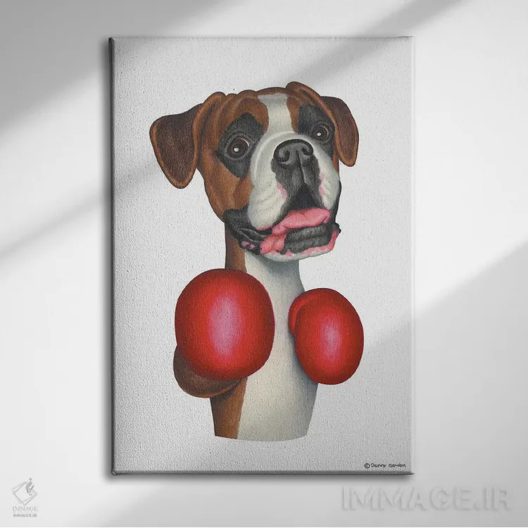 تابلو دکوراتیو باکسر بوکسور اثر دنی گوردون - نمای روبهرو روی دیوار