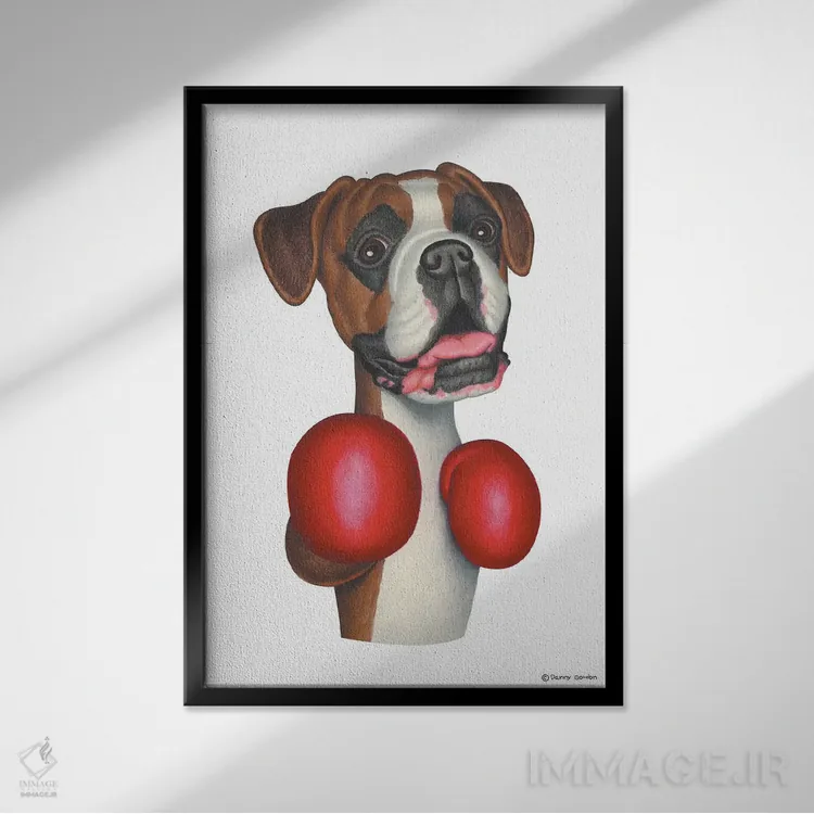 تابلو دکوراتیو باکسر بوکسور اثر دنی گوردون - نمای قابدار مشکی