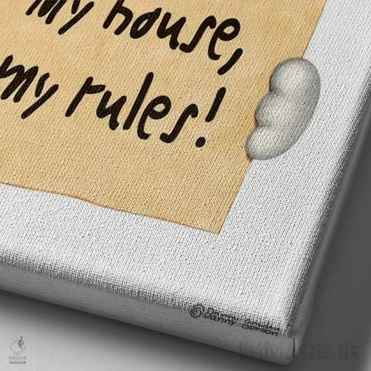 تابلو دکوراتیو بول تریر اثر دنی گوردون - نمای نزدیک بافت بوم